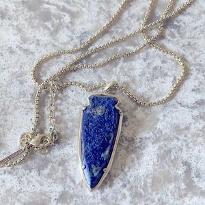 Kendra Scott RAW lapis lazuli and silver Necklace natural stone